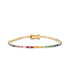 Rainbow Baguette Tennis Bracelet - Yellow Gold